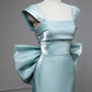 Elegant Mermaid Bow Satin Long Evening Dress Prom Dress SH1598