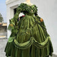 Green Exquisite Ball Gown Off the Shoulder Velvet Long Party Dress Prom Dress SH3594