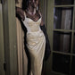Cute Sheath Straps Black Lace Yellow Satin Prom Dress Evening Dress with Slit SH2630