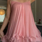 Cute Pink A Line Spaghetti Strap Layered Chiffon Short Homecoming Dress Mini Dress SH8039