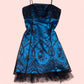 A Line Spaghetti Strap Black Applique Tulle Pink Satin Homecoming Dress Cocktail Dress SH3715