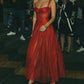 Charming A Line Straps Red Tulle Long Prom Dress Evening Dress SH2342