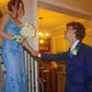 Charming Blue Mermaid Straps Sequin Tulle Prom Dress Evening Dress SH7205