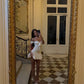 Cute Ivory A Line Off the Shoulder Satin Short Prom Dress Homecoming Dress SH7218