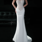Shiny Mermaid Sweetheart Neck Beaded White Lace Satin Long Wedding Dress SH5871