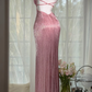 Stunning Pink Butterfly Sheath Beaded Long Prom Dress Graduation Prom Dress with Slit SH5347