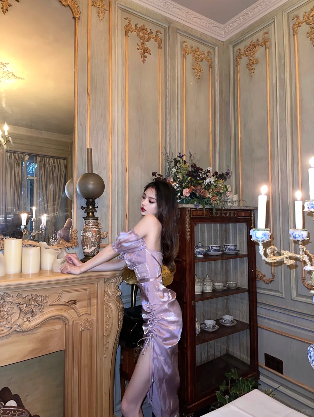 Sexy Purple Sheath Halter Satin Prom Dress Party Dresses with Slit SH4596