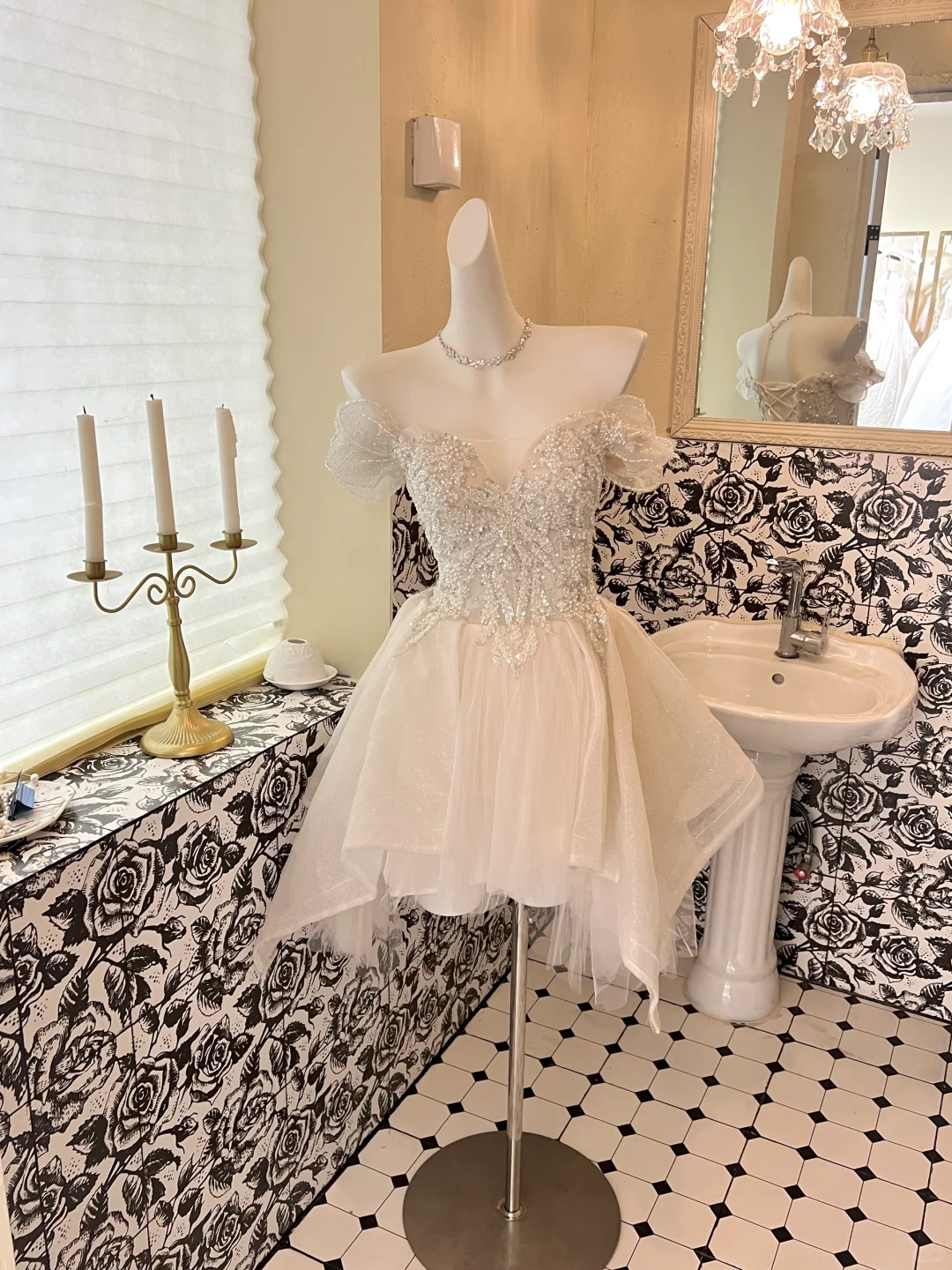 Gorgeous A Line Off the Shoulder Beaded Sequin Tulle Short Homecoming Dress Cocktail Dress SH3359