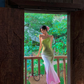 Pink Green Ombre Sheath One Shoulder Satin Long Prom Dress Evening Dress SH4339