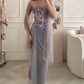 Exquisite Purple Floral Sheath Sweetheart Neck Tulle Prom Dress Evening Dress Formal Dress SH3835