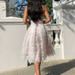 Charming A Line Sweetheart White Lace Tea Length Prom Dress with Appliques SH7987