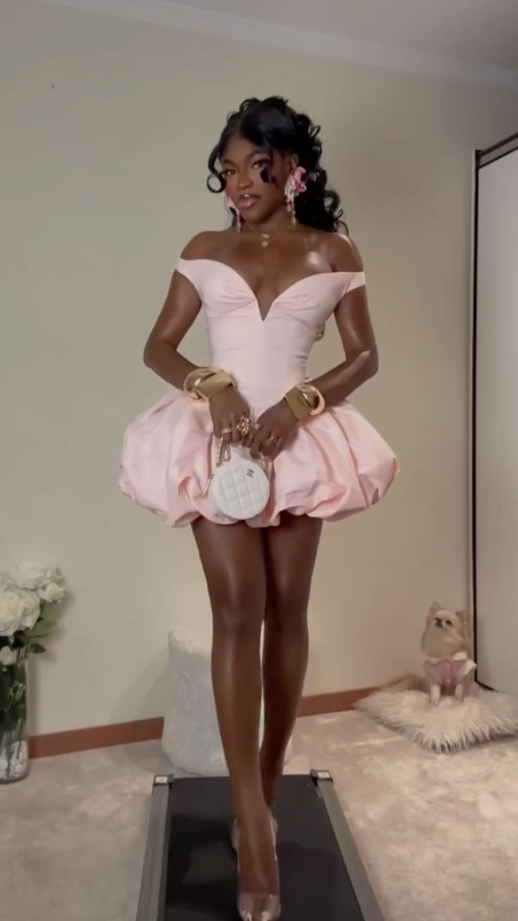 Sweety Pink A Line Off the Shoulder Satin Short Prom Dress Homecoming Dress SH7970