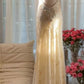 Elegant Sheath Halter Beaded Ivory Chiffon Open Back Party Dress Evening Dress SH2959