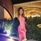 Vintage Romantic Pink Ombre Beaded Chiffon Long Prom Dress Party Dress SH4883