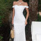 Sexy White Mermaid Spaghetti Strap Lace Long Prom Dress Evening Dress SH5752