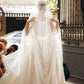 Classic Simple White Ball Gown Strapless Satin Wedding Dress SH3807
