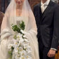 Classic Simple White Ball Gown Strapless Satin Wedding Dress SH3807