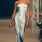 Elegant Sheath Halter Lace Satin Open Back Long Prom Dress Evening Dress SH2631