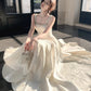 Elegant Prom Dress Square Neck Pleated Crystal Gala Gown Shcool Cocktail Outfits Evening Dresses SH8984