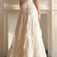 Ivory Vintage A Line Spaghetti Strap Ruffle Chiffon Party Dress Prom Dress SH4119