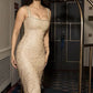 Glitter Sequins Mermaid Party Evening Dress Champagne Prom Dress SH4822