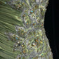 Vintage Mermaid Sweetheart Neck Appliques Green Satin Long Party Dress Evening Dress SH2845