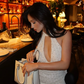 Pretty White Sheath Halter Pearl Sequin Short Homecoming Dress Birthday Dress SH4165