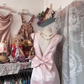 Sweety Light Pink Sheath Bow Satin Backless Graduation Prom Dress SH5371