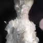 3D Flower White A Line Sweetheart Neck Rhinestone Tulle Long Prom Dress SH3247