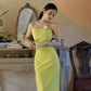 Elegant Sheath Strapless Satin Slit Prom Dress Evening Dress Date Dress SH5641