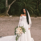 Classy Ball Gown Strapless Corset White Lace Long Wedding Dress SH7145