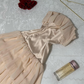 Cute A Line Strapless Tiered Beige Chiffon Satin Short Evening Dress Homecoming Dress SH2707