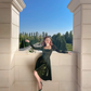 Vintage A Line Long Sleeve Green Velvet Short Prom Dress Homecoming Dress SH4227