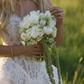 Princess Ball Gown Strapless White Lace Long Wedding Dress SH7141
