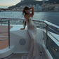 Shiny Silver Mermaid Sweetheart Neck Rhinestone Sequin Prom Dress Evening Dress SH8569