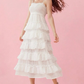 Elegant White Ruffle Long Prom Dress SH1058