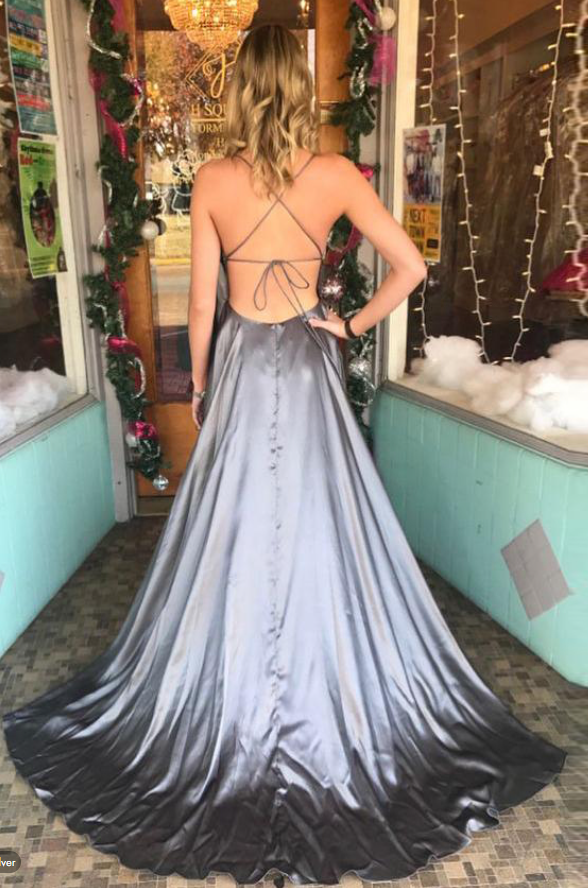 A-Line Simple Stunning Long Prom Dresses Formal Evening Gowns KS8099