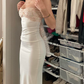 2026 New Simple Sheath Sweetheart Neck Lace Satin Long Prom Dress Evening Dress SH1143