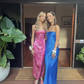 Spaghetti Straps Floral Pink Long Prom Dress Sexy Backless Party Dress SH1461