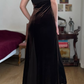 Vintage Sheath Spaghetti Strap Brown Velvet Prom Dress Evening Dress SH6075