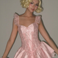 Cute Pink A Line Spaghetti Strap Satin Lace Mini Homecoming Dress Cocktail Dress Birthday Dress SH3812