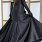 Vintage Black Mermaid Strapless Shiny Beaded Satin Long Party Dress Prom Dress SH5466