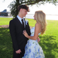 Classic Blue Floral Prom Dresses Long Evening Gown  SH962