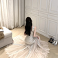 Shiny Mermaid V Neck Silver Sequin Tulle Prom Dress Evening Dress Formal Gown SH3924