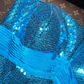 Charming A Line Strapless Blue Sequin Satin Long Prom Dress Evening Dress SH3144