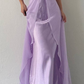 Lilac A Line Spaghetti Strap Satin Tulle Long Prom Dress Evening Dress SH2481