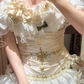 Glamorous Retro Ball Gown V Neck 3D Floral Layered Lace Satin Wedding Dress Prom Dress SH5886