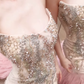Pink Mermaid Strapless Beaded Tulle Long Sweep Prom Dress 16th Birthday Dress SH4648