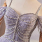 A Line Off the Shoulder Sequin Rhinestones Tulle Long Prom Dress Evening Dress SH1701