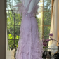 Lilac Romantic Lace Elegant Long Chiffon Ball Gown Party Dress Date Dress SH3431